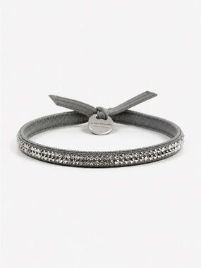 Les Interchangeables Crystal Stretch Bracelet Gray Silver Made in Franc